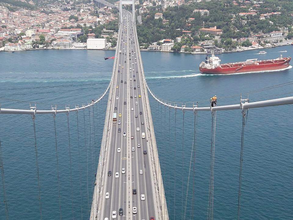 Boğaziçi Köprüsü Halatla Erişim Çalışması